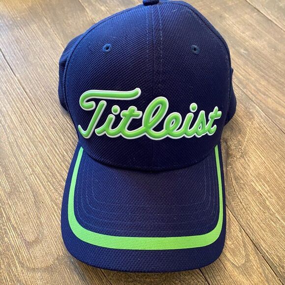 Titleist Golf Golfing Baseball Cap Hat Fitted Dark Blue Men's Small / Medium - Picture 1 of 4